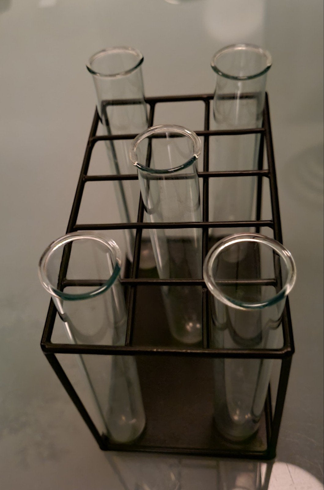 5 mini vaasjes Industriële zwart, Ophalen, Zo goed als nieuw, Zwart, Glas