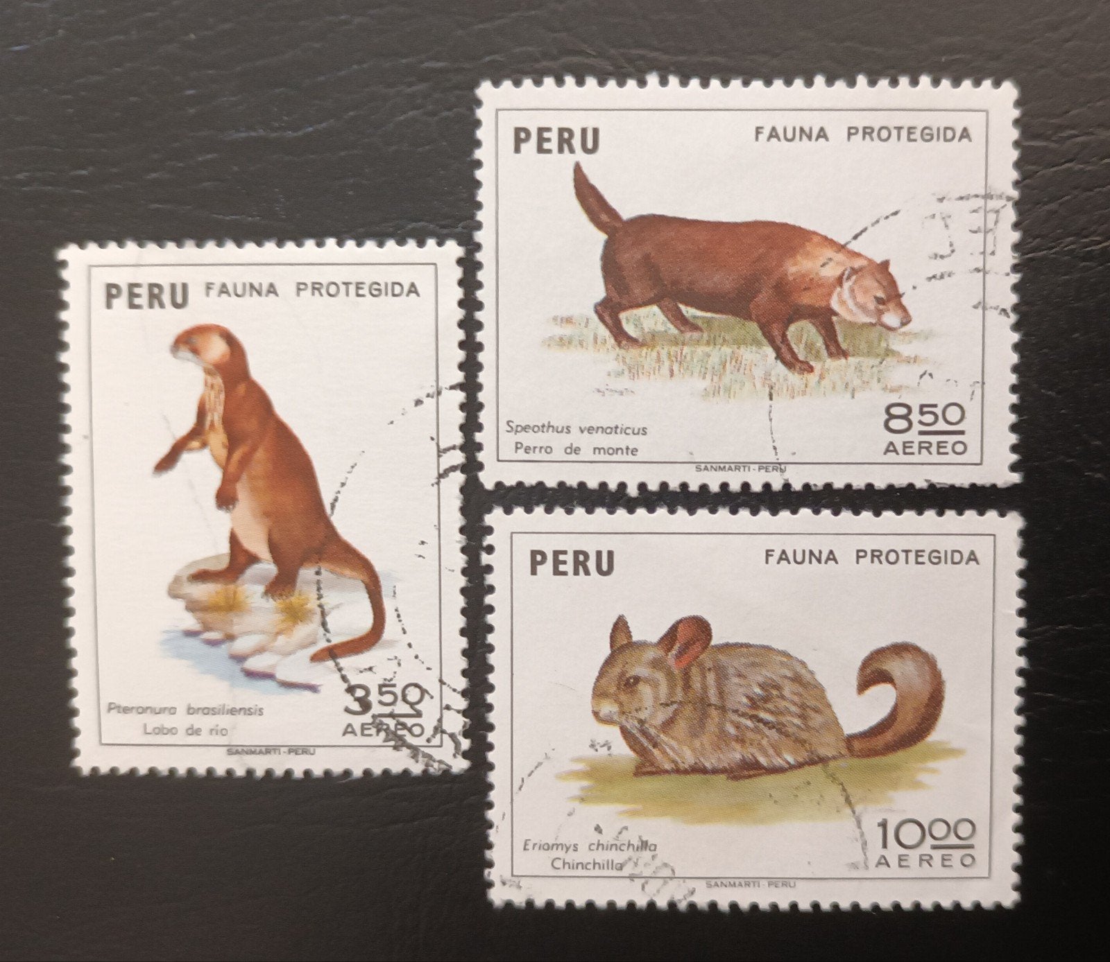 Peru 3 pzs dieren, Ophalen of Verzenden, Gestempeld, Zuid-Amerika