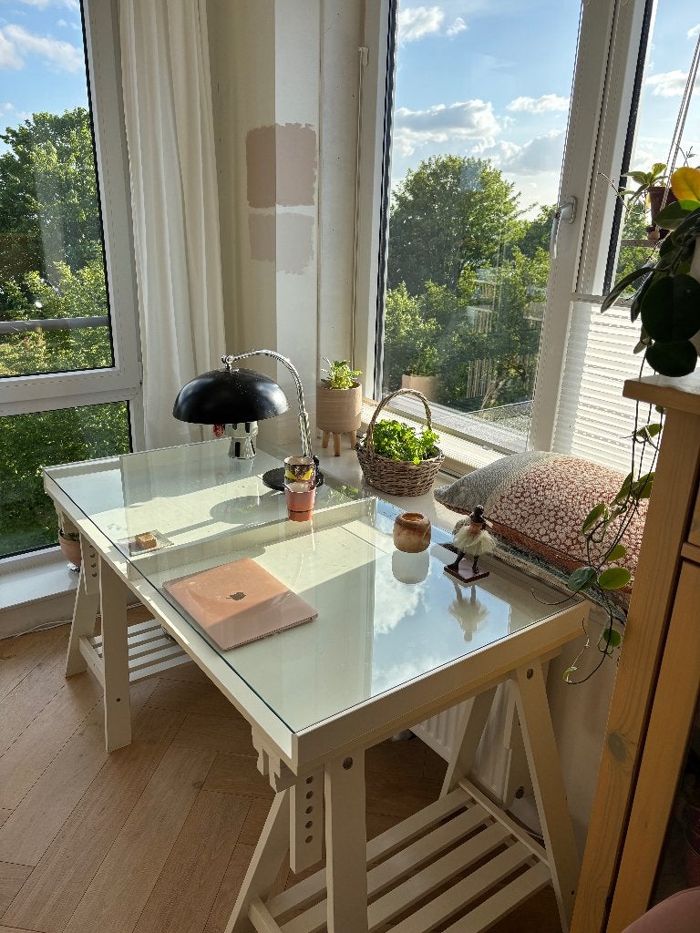 Tafel/bureau met vitrine, Ophalen, Overige typen, Gebruikt, In hoogte verstelbaar