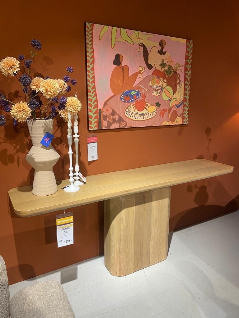 Eleonora Side Table Naturel, Huis en Inrichting, Ophalen, Eikenhout, Nieuw, 200 cm of meer