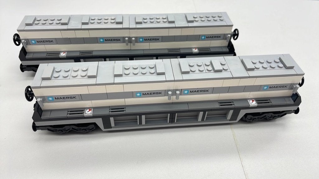 SB1939 Lego container wagon MOC MAERSK grijs-wit-grijs, Ophalen of Verzenden, Zo goed als nieuw