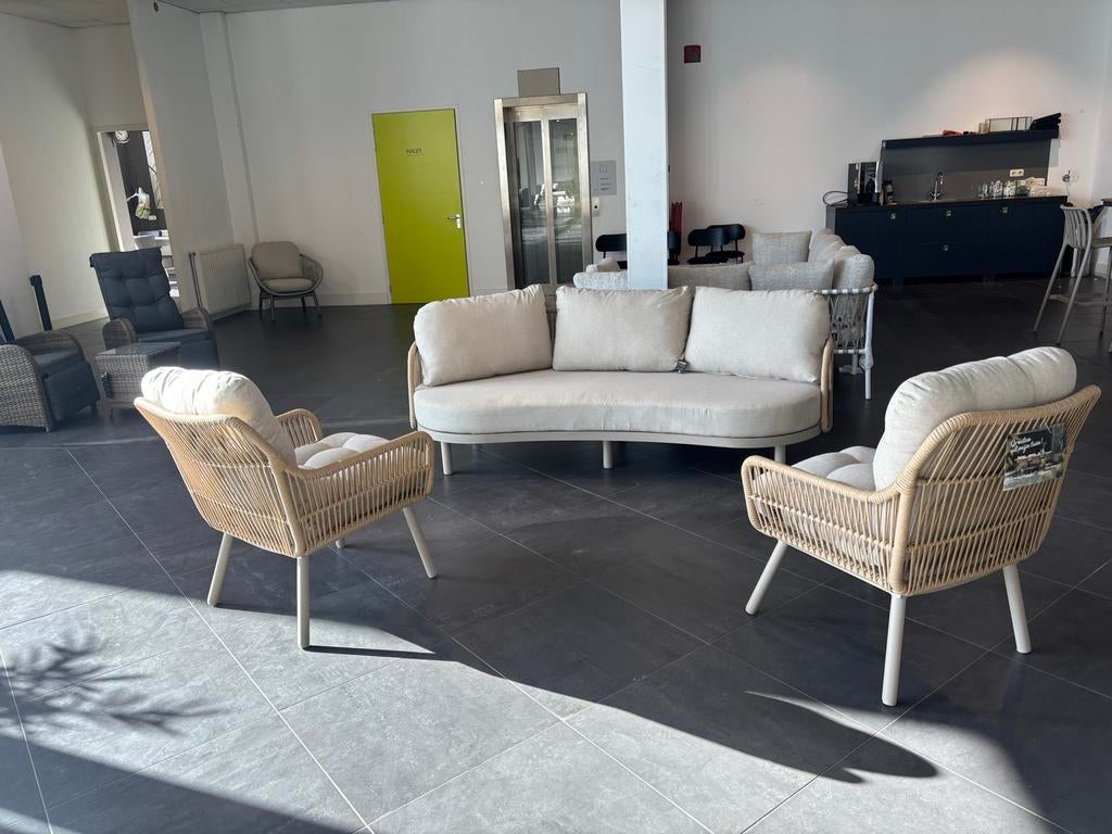 Luxe Aluminium Loungeset met Comfortabele Kussens, Tuin en Terras, Tuinsets en Loungesets, 4 zitplaatsen, Aluminium, Ophalen of Verzenden