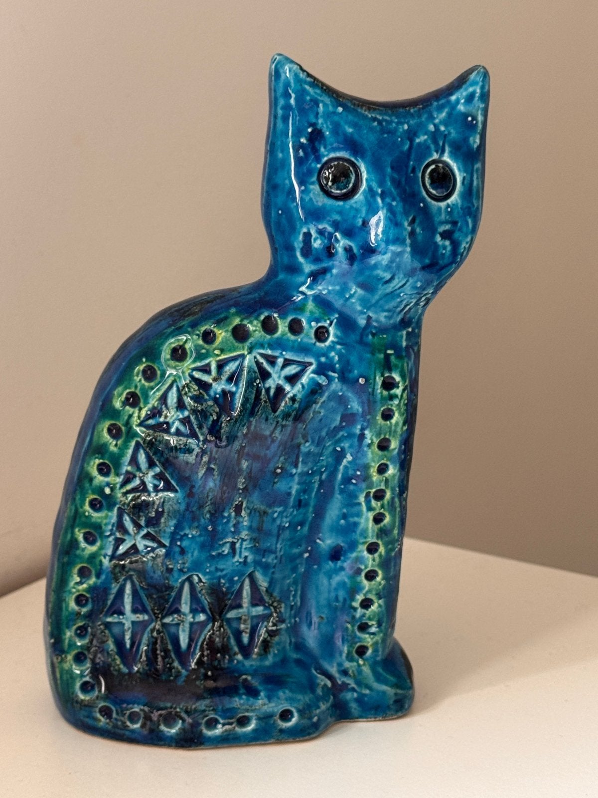 Bitossi/Flavia kat Rimini blue 15cm hoog, Antiek en Kunst, Ophalen of Verzenden