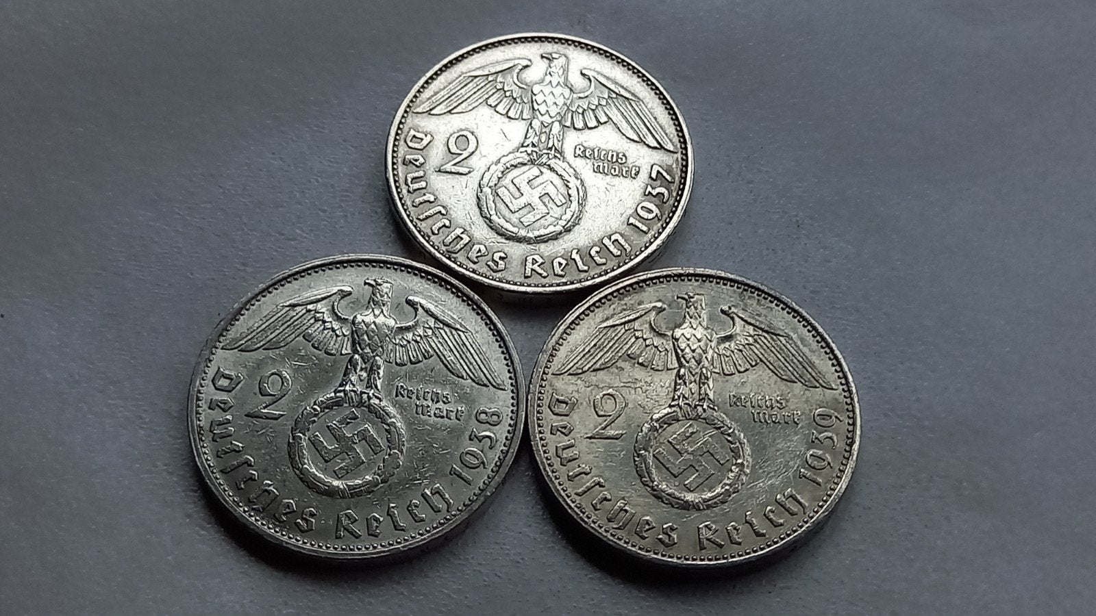 WO2 3x 2 Reichsmark zilver nazi duitsland 5, Ophalen of Verzenden, Duitsland, Setje, Zilver