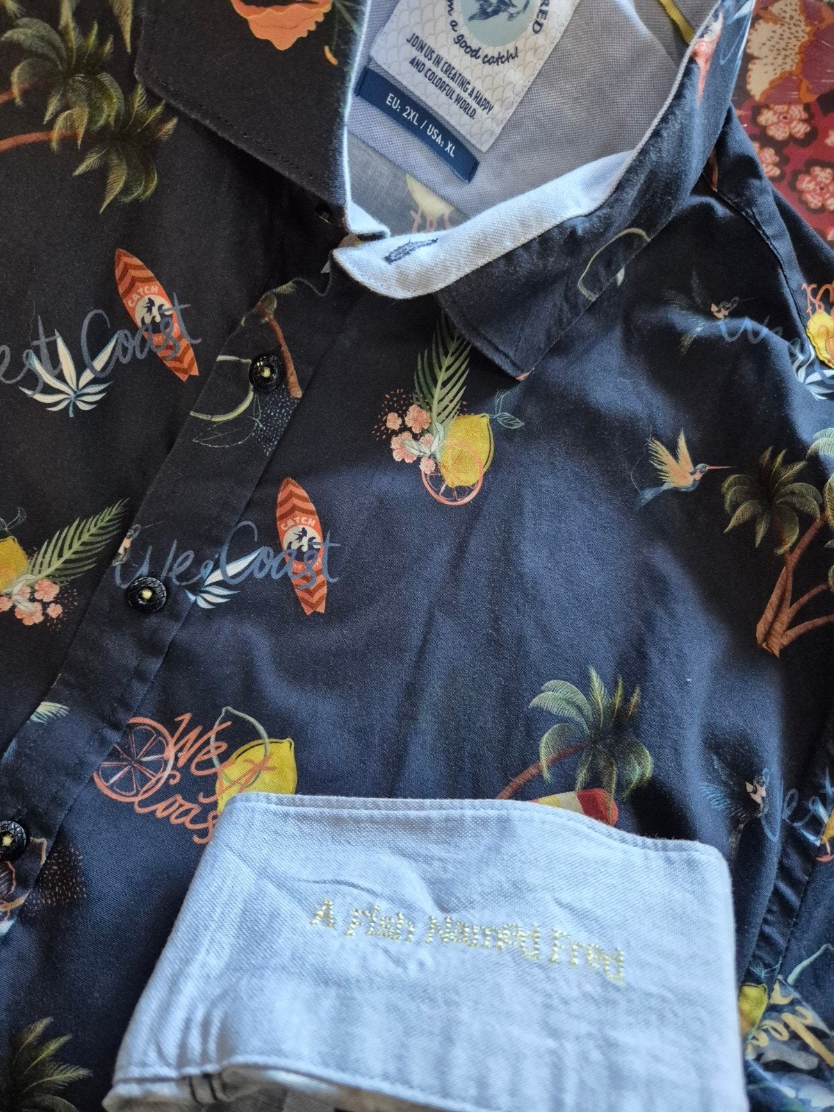 A Fish Named Fred blouse overhemd Strand maat XL, Kleding | Heren, ., A Fish Named Fred, Zo goed als nieuw, .