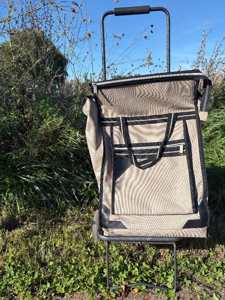Handige boodschappen trolley - Beige, Uitschuifbare handgreep, Gebruikt, 20 tot 30 cm, Beige