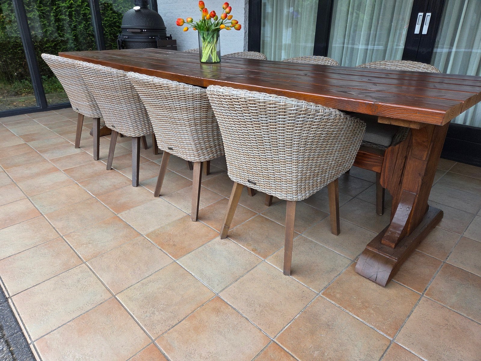 Luxe Tuinset met tuinstoelen en nieuw tafel, Ophalen, Hout