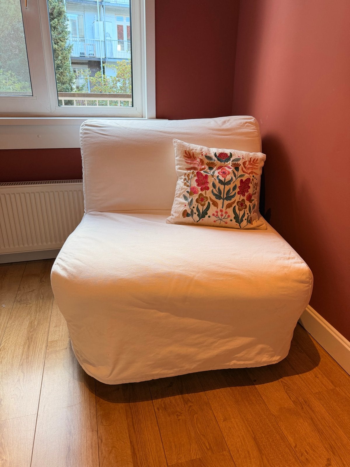 IKEA LYCKSELE HÅVET slaapfauteuil met matrastopper, Gebruikt, Eenpersoons, Wit, 80 cm