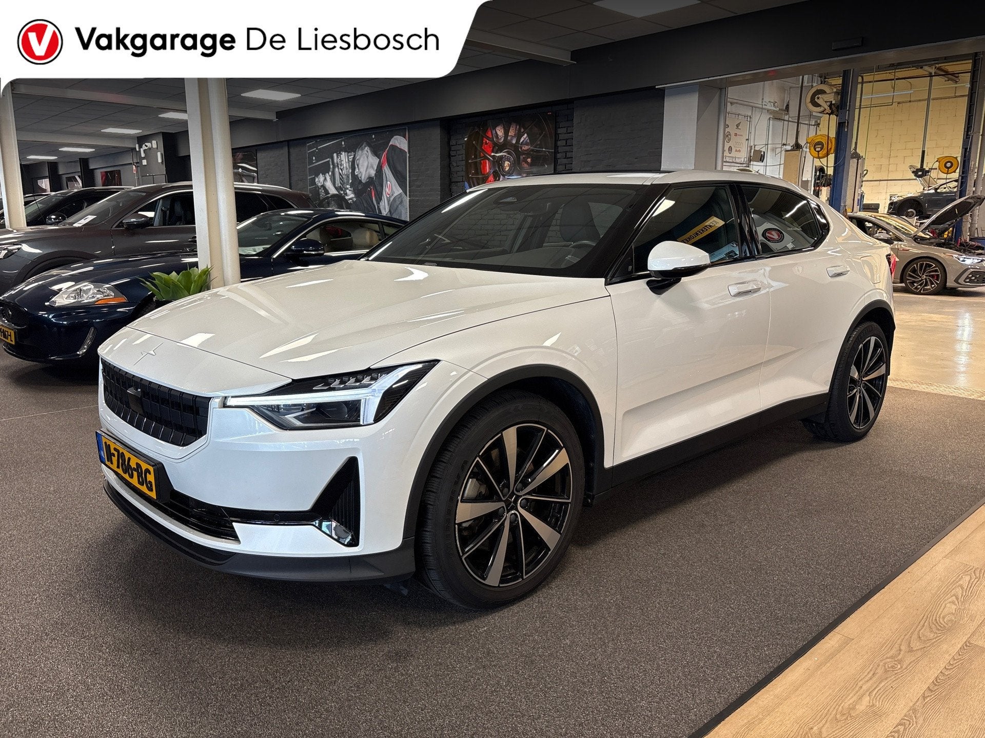 Polestar 2 Long Range Single Motor 78 kWh/pano/trekhaak/harm, Auto's, Gebruikt, 1969 kg, Wit, Grijs