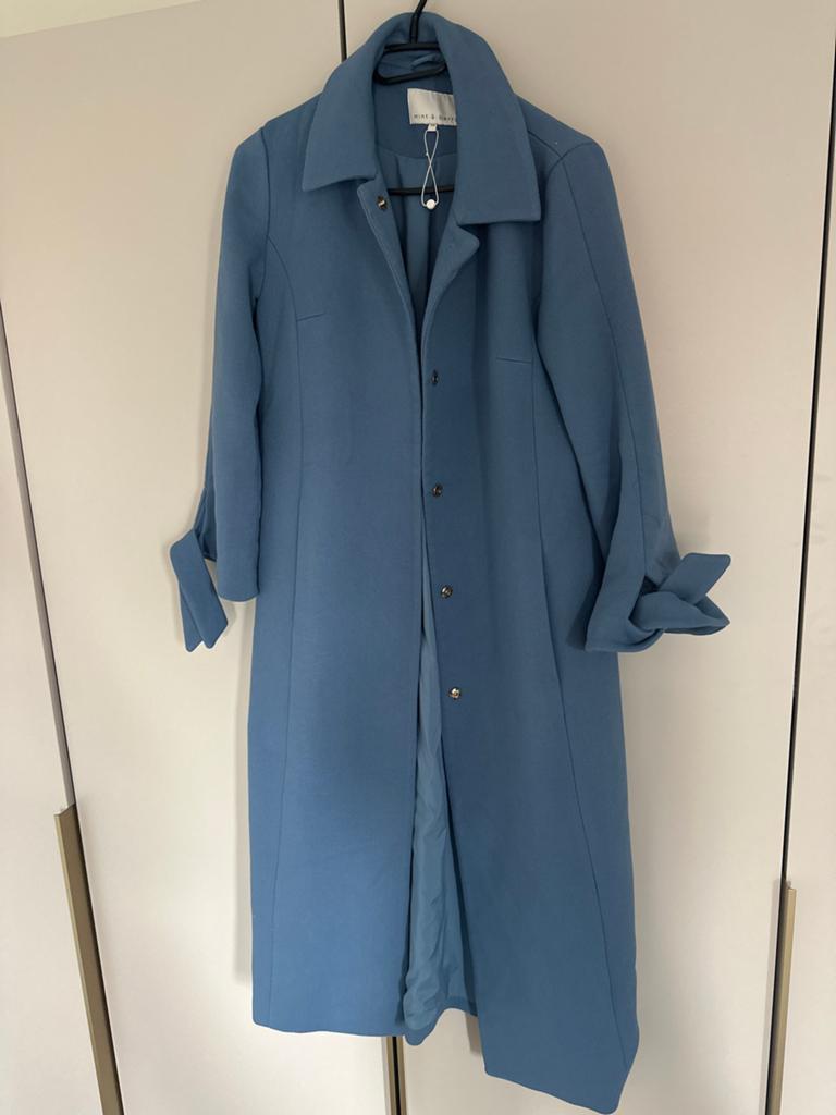 Mint & Berry Lange Jas - Blauw, Kleding | Dames, Ophalen of Verzenden, Nieuw, Maat 34 (XS) of kleiner, Blauw