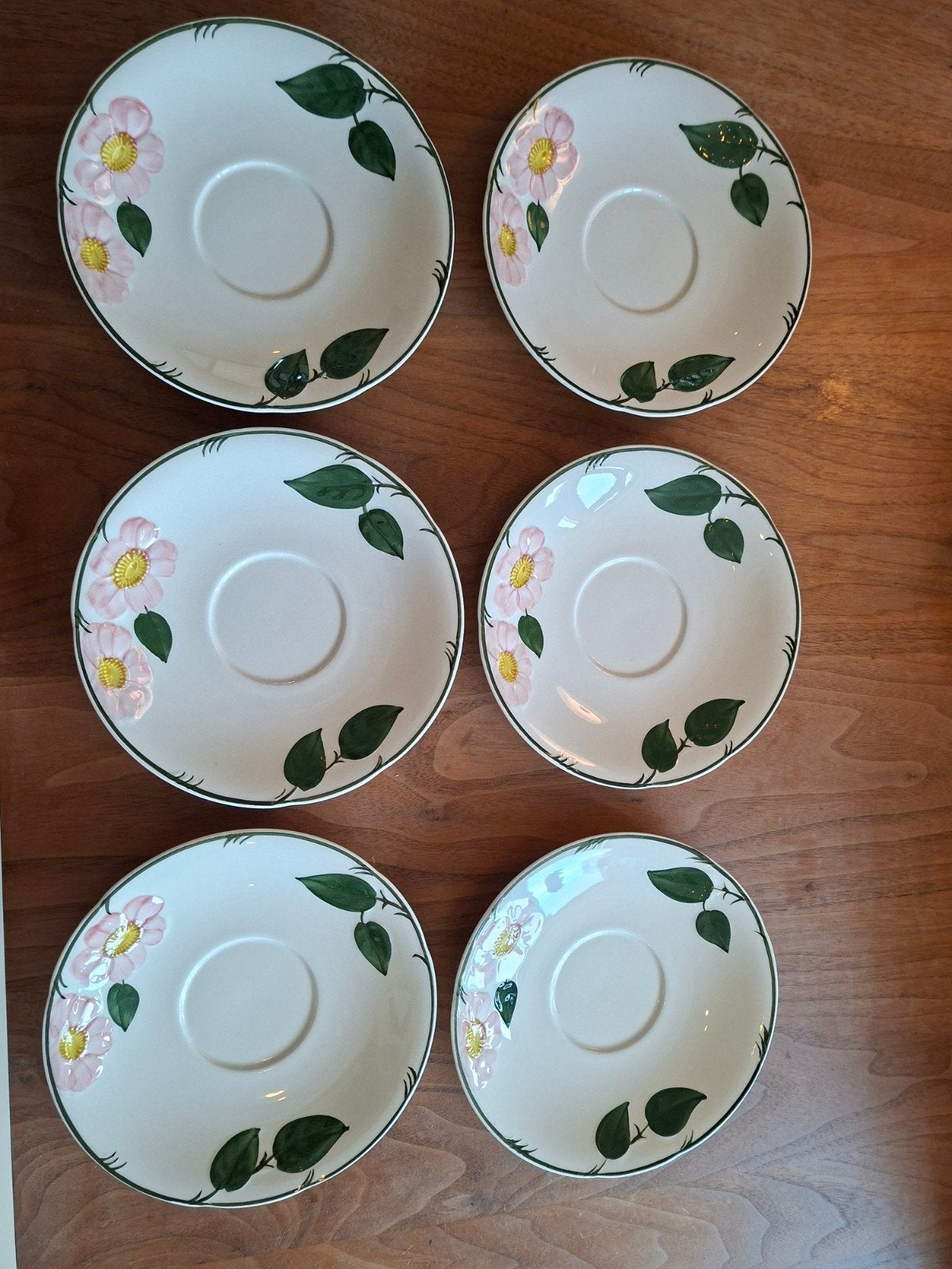 6 Villeroy & Boch Wild Rose sideplates/onderzetters, Gebruikt, Klassiek, Villeroy & Boch, Ophalen of Verzenden