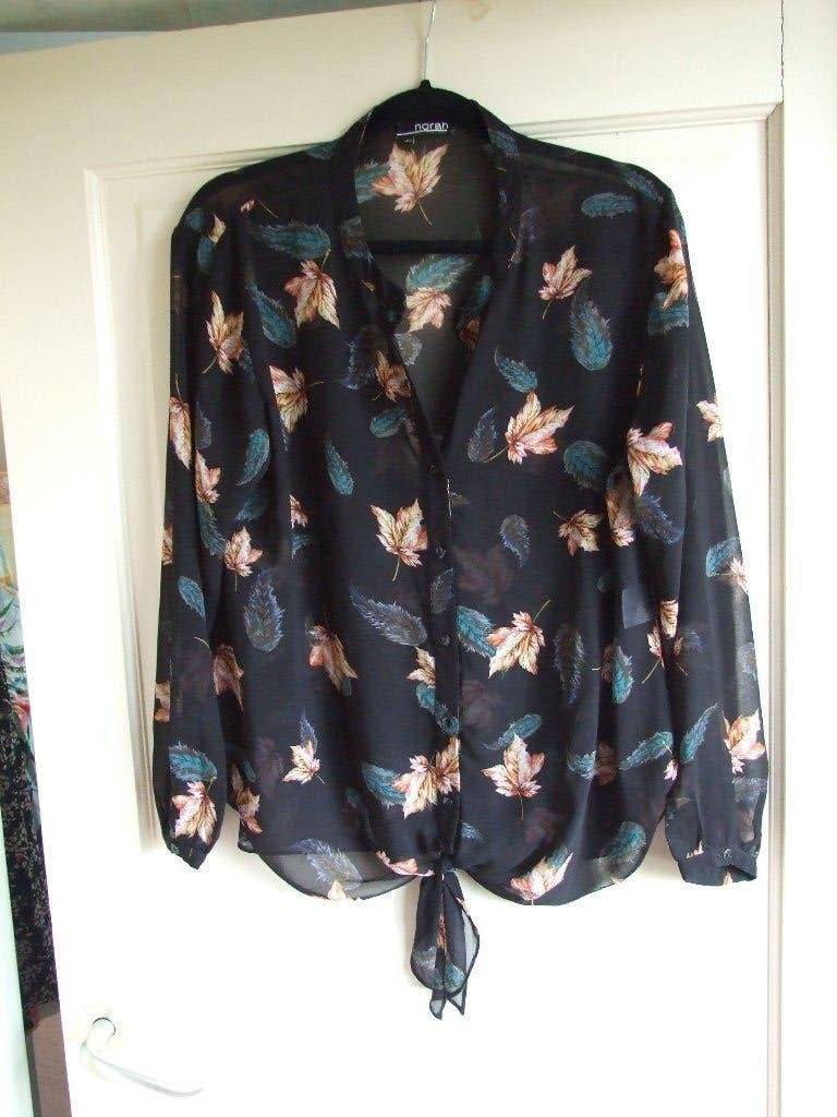 Norah zwarte voile blouse maat 40, Meerkleurig, Maat 42/44 (L), Ophalen of Verzenden, Zo goed als nieuw