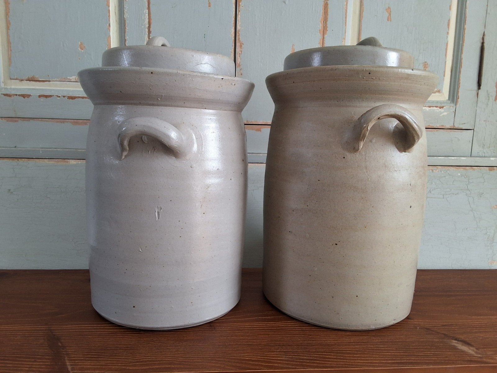 Antieke grespotten met deksel - 10 Liter, Ophalen