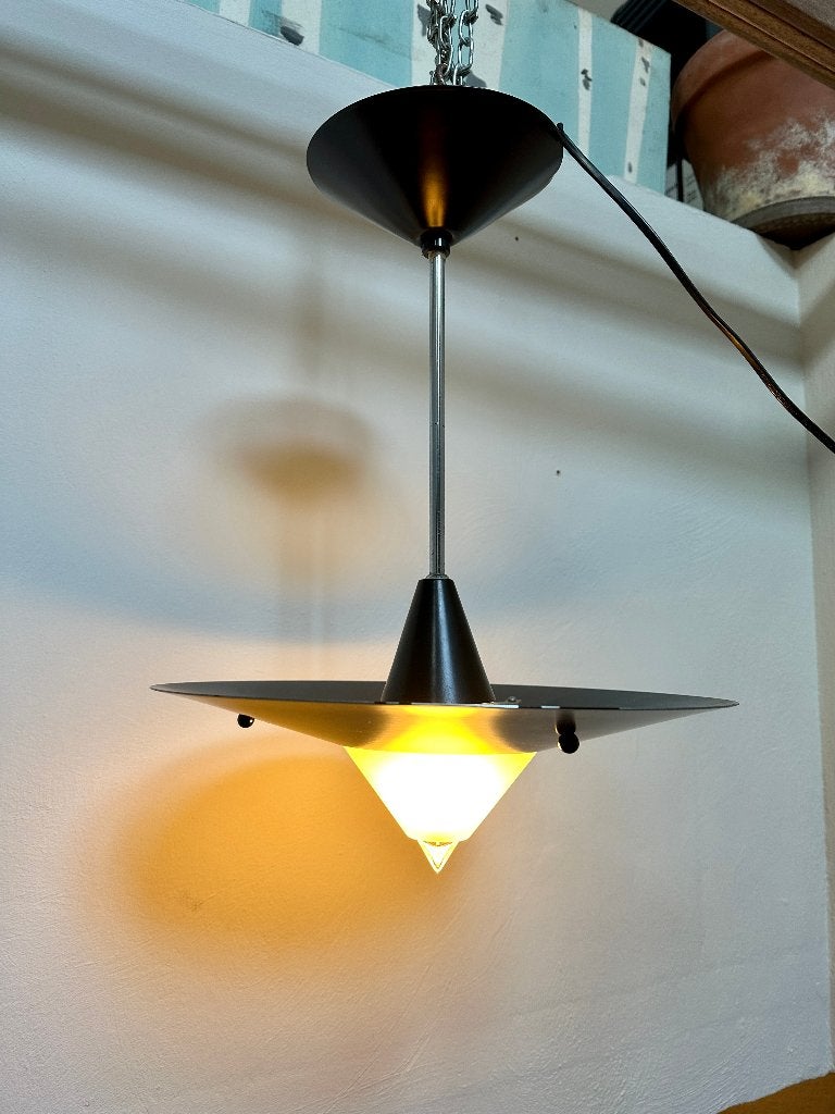 Vintage Dijkstra hanglamp, ufo Dutch design lamp, Ophalen, Gebruikt, -, E27 (groot)