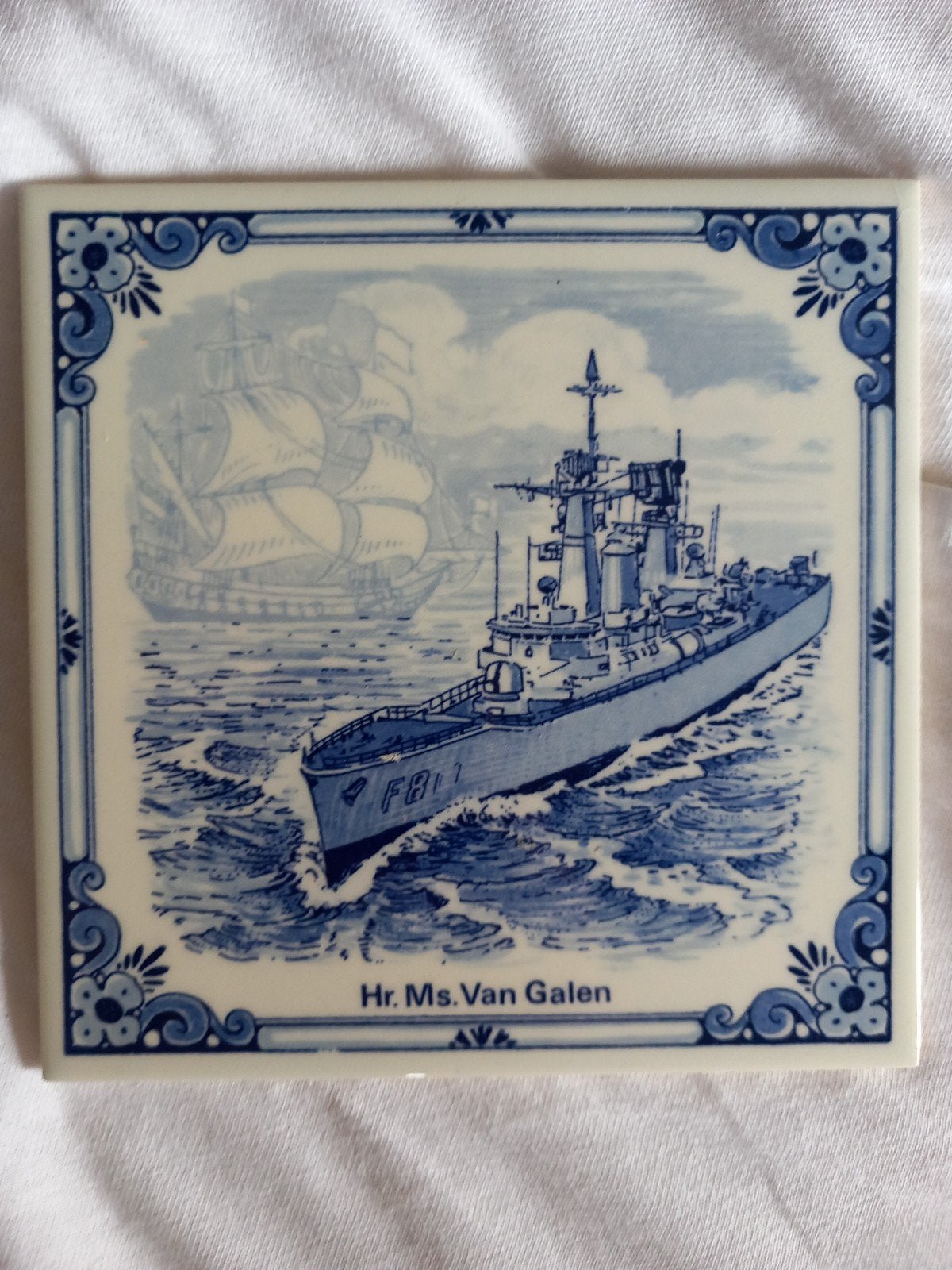 siertegel hr ms van Galen - Koninklijke Marine - torpedoboot, Ophalen of Verzenden