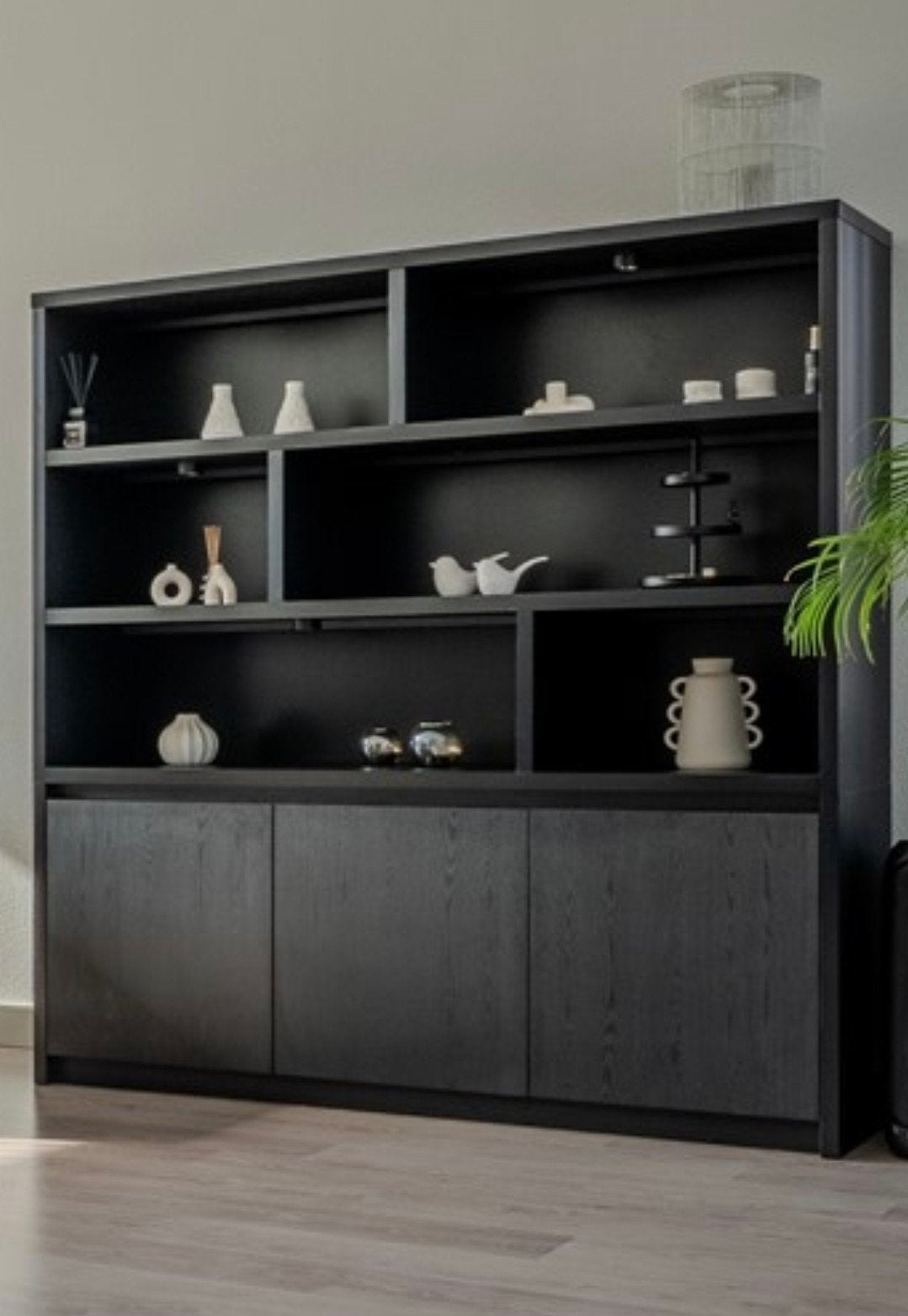 Vakkenkast Jelco - Milanello Lamulux Noir, Ophalen, Overige materialen, Met deur(en), 200 cm of meer