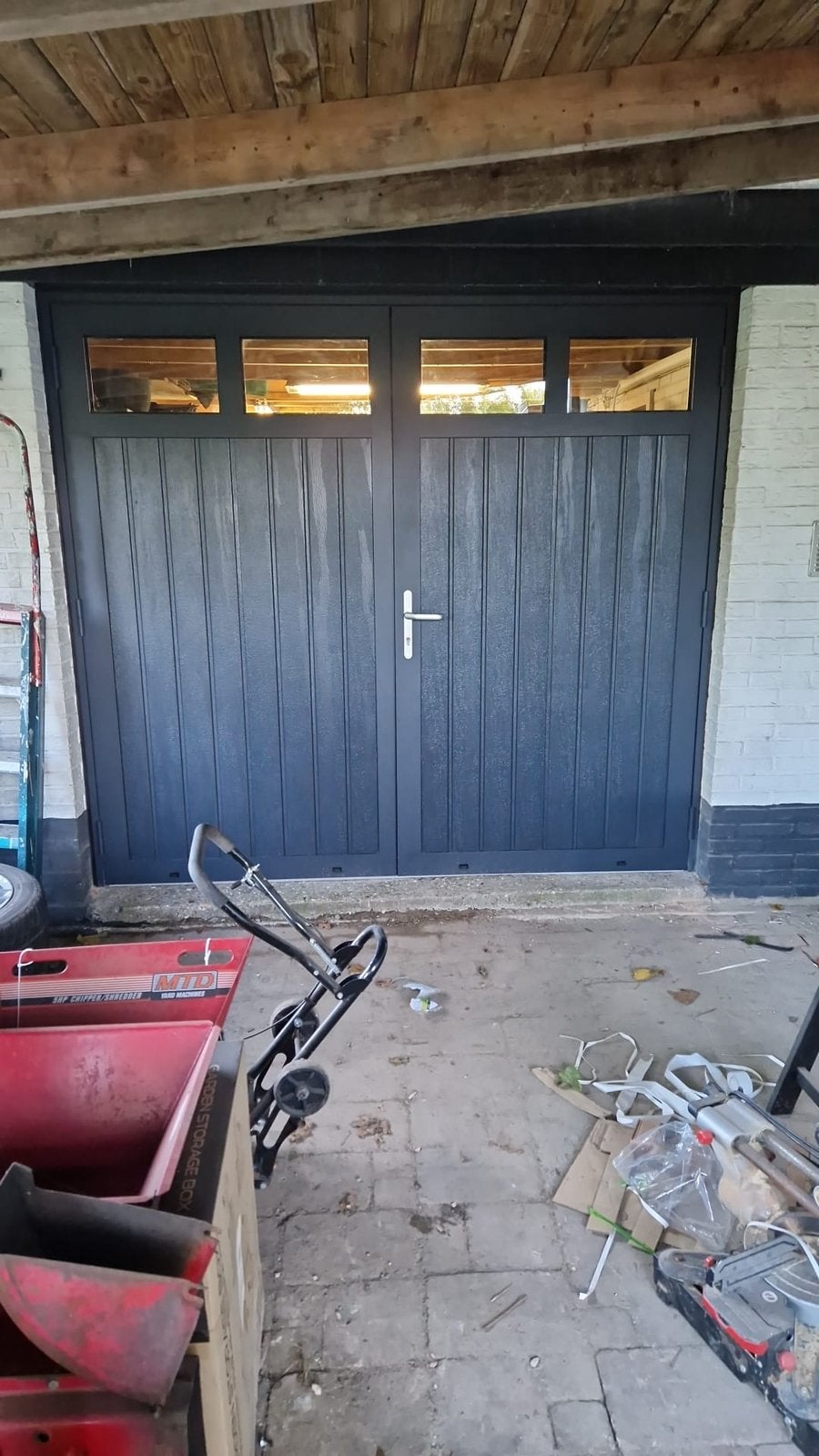 Nieuwe Open slaande garage deuren, Ophalen of Verzenden, 120 cm of meer, 215 cm of meer, Garagedeur
