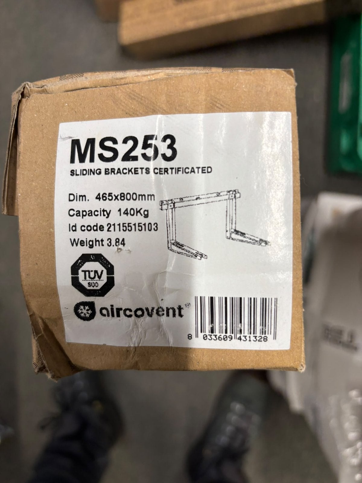 Aircovent MS253 Schuifbeugels - 140kg capaciteit, Witgoed en Apparatuur, Ophalen of Verzenden, Nieuw