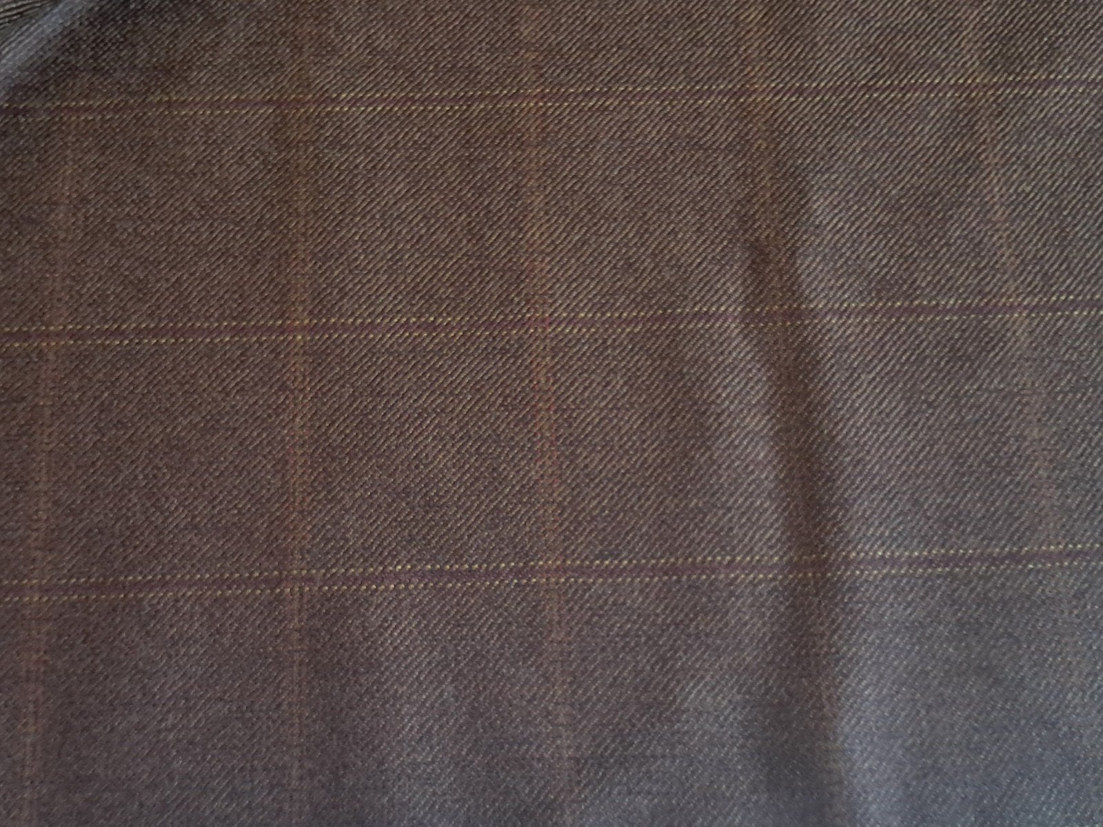 Lap 100% wollen stof roestbruin met ruiten, 120 cm of meer, Ophalen of Verzenden, Katoen, Nieuw
