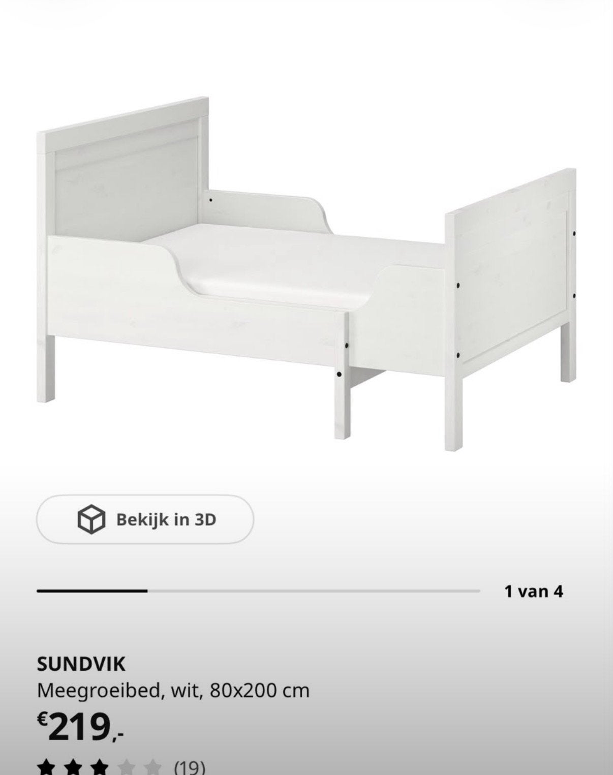 Kinderbed ikea, Ophalen, 70 tot 85 cm, 140 tot 160 cm, Zo goed als nieuw