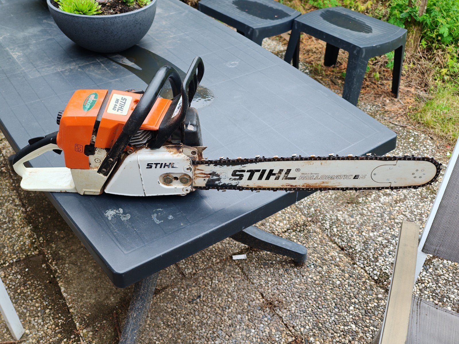 Stihl MS440 Kettingzaag, Stihl, Gebruikt, 70 mm of meer, Kettingzaag