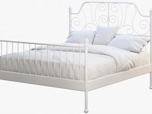 IKEA Leirvik bed 140 x 200 met zgan nieuw matras., Ophalen, Verstelbaar, Wit, Tweepersoons