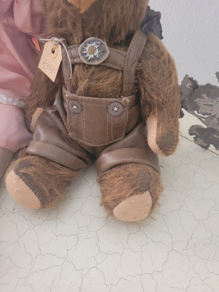 bijna antiek beertje armen e.d. met schijven foto 1 t/m 3, Verzamelen, Overige merken, Heikant 21 Kaatsheuvel, Stoffen beer, Belle Vieille Brocante
