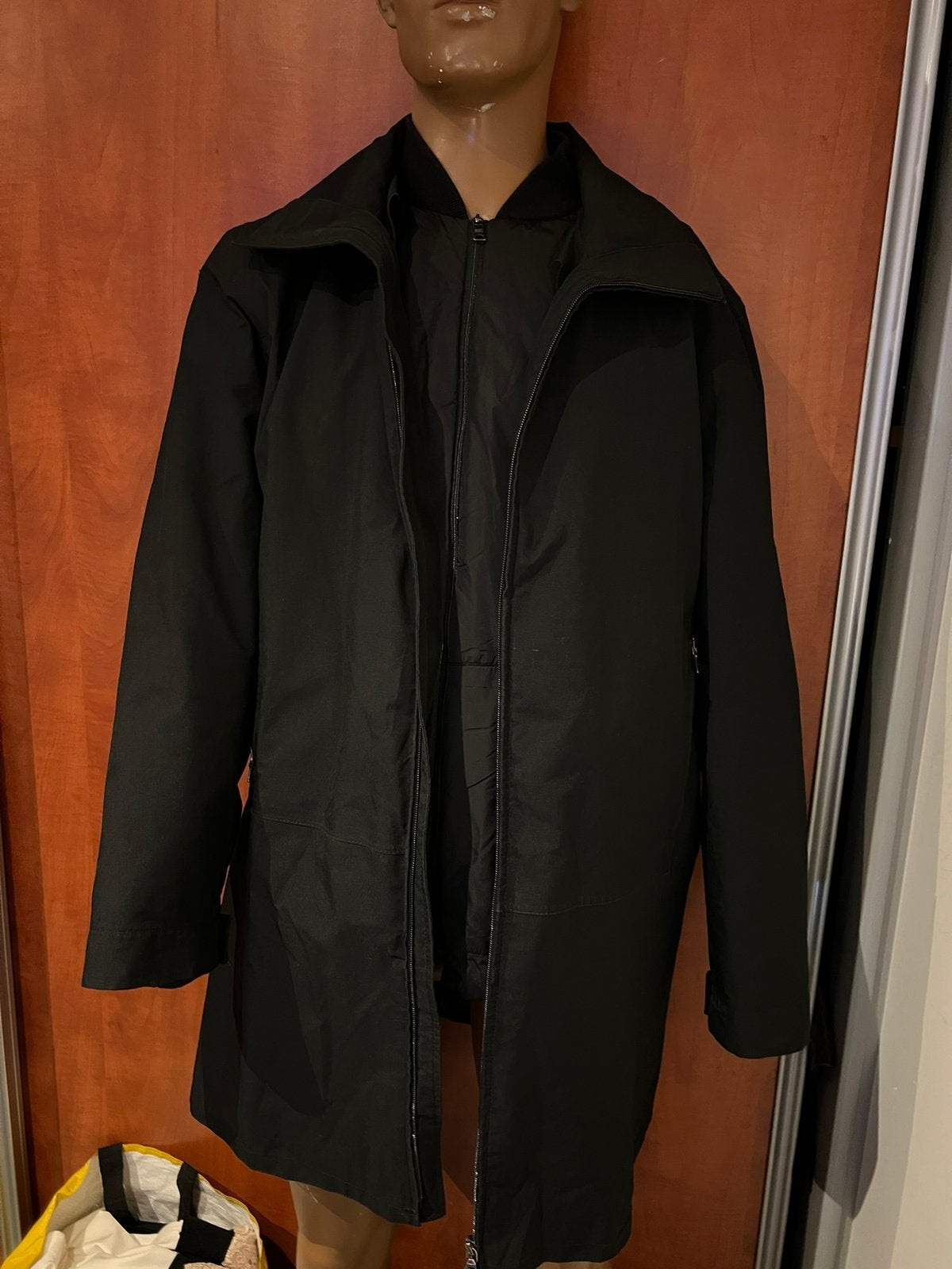 PRADA dubbele jas maat 54 L origineel ZGAN, Kleding | Heren, Maat 52/54 (L), Zwart, Ophalen of Verzenden, Zo goed als nieuw