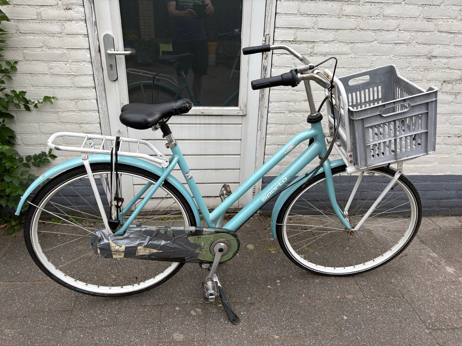 Sparta Transportfiets - Lichtblauw met krat, Ophalen, Terugtraprem, Sparta, Versnellingen