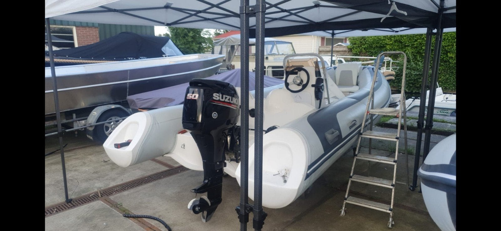 Nimarine MX500RIB inclusief 50pk SUZUKI 4-TAKT INJECTIE, Watersport en Boten, Rubberboten, Polyester/glasvezel, 5 m, Ophalen of Verzenden