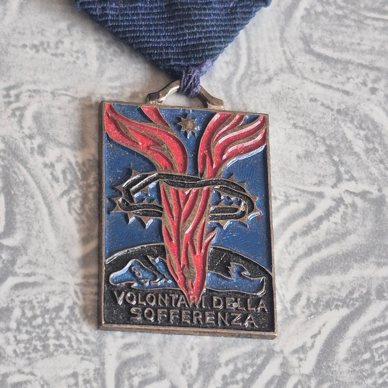 Vintage Italiaanse medaille CVS - Volontari della Sofferenza, Ophalen of Verzenden, Overige materialen