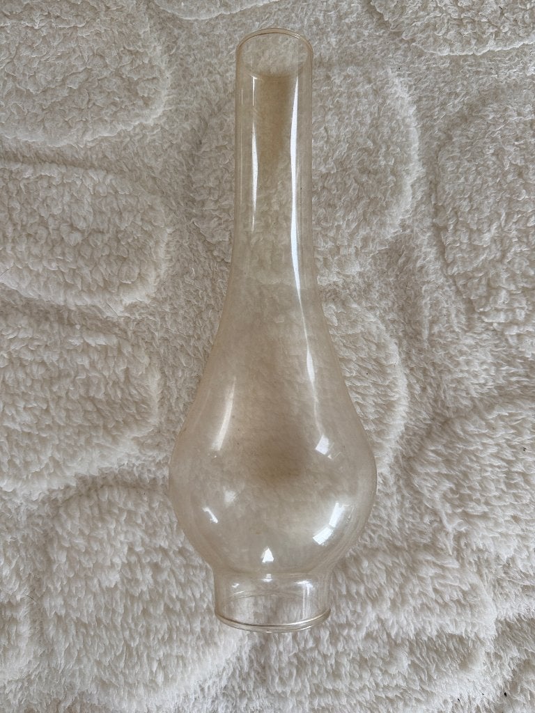 Mooi oud petroleumlampglas – buikglas – 22,5 cm, Ophalen of Verzenden