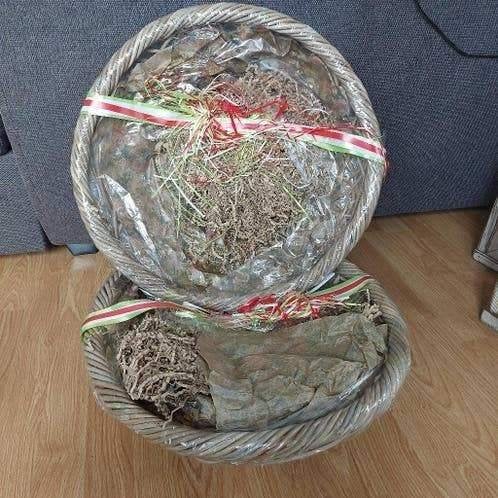 Set van 2 grote rotan manden(Ø48cm),Nieuwe=6euro, Ophalen of Verzenden, Nieuw, Rond, Riet