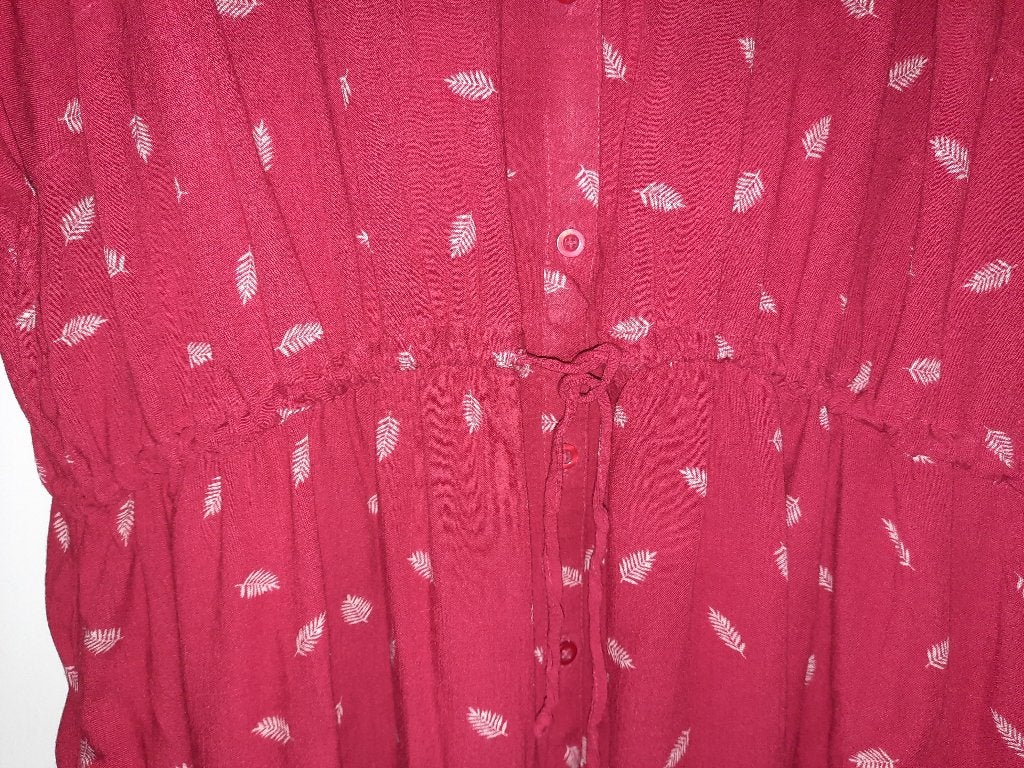 Als nieuw! rode doorknoopjurk Ulla Popken mt 54-56, Jurk, Ulla Popken, Ophalen of Verzenden, Zo goed als nieuw