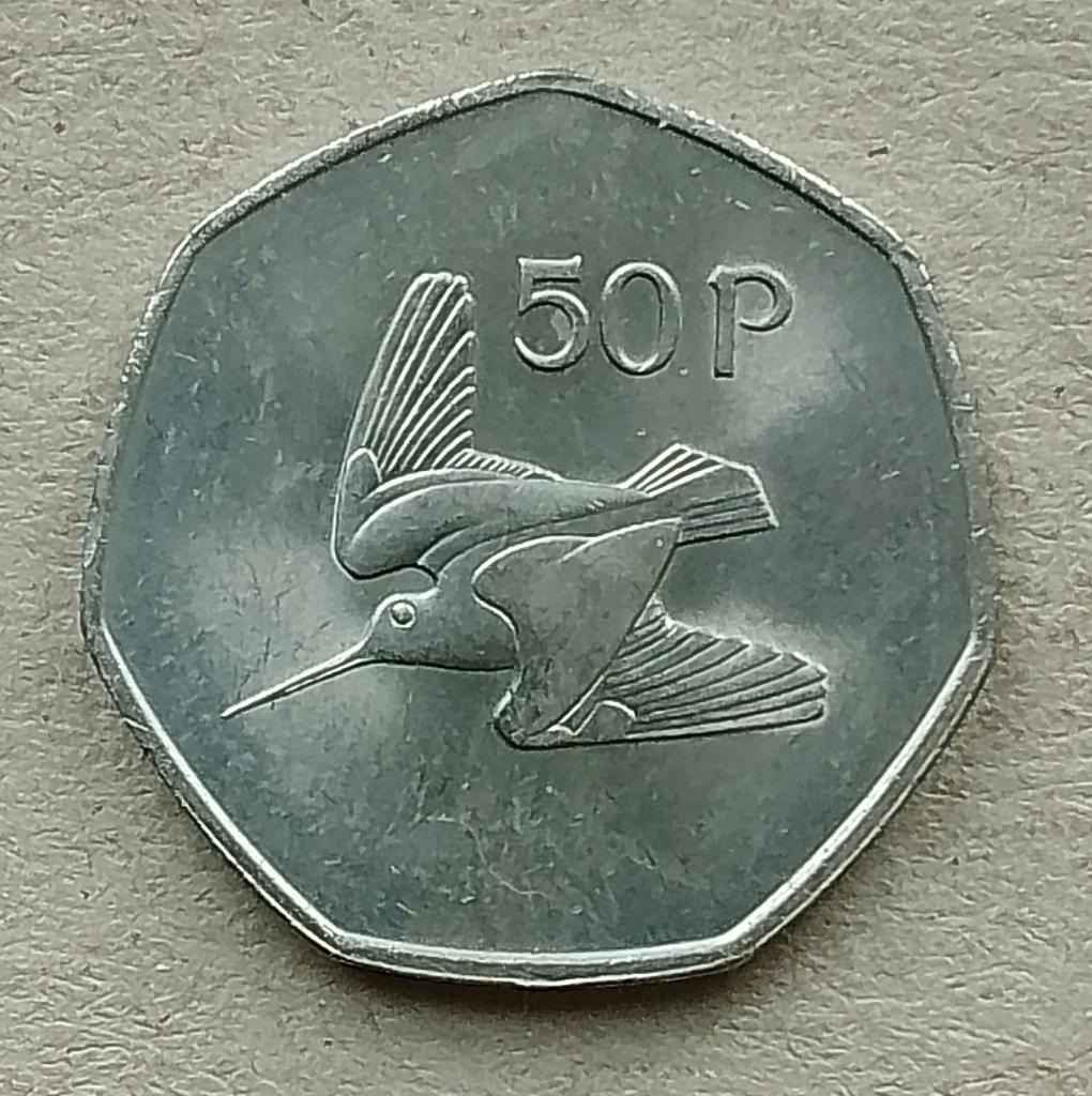 Ierland, 50 pence 1988, Ophalen of Verzenden, Overige landen, Losse munt