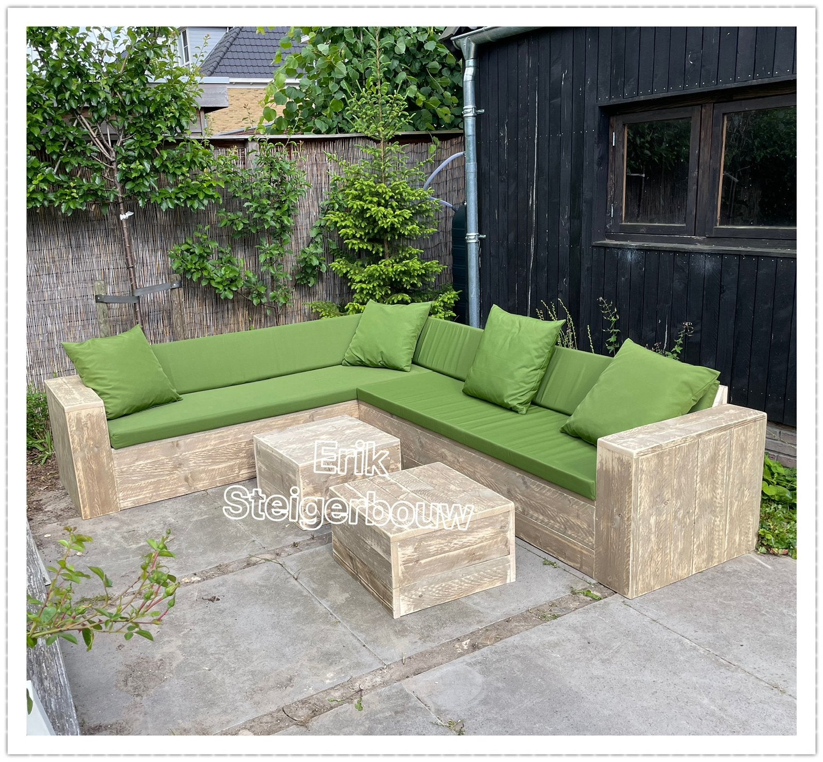 Robuuste Steigerhouten Tuin Bank Loungeset Hoekbank Tuinset, Verzenden, Steigerhout, Nieuw, Eettafel