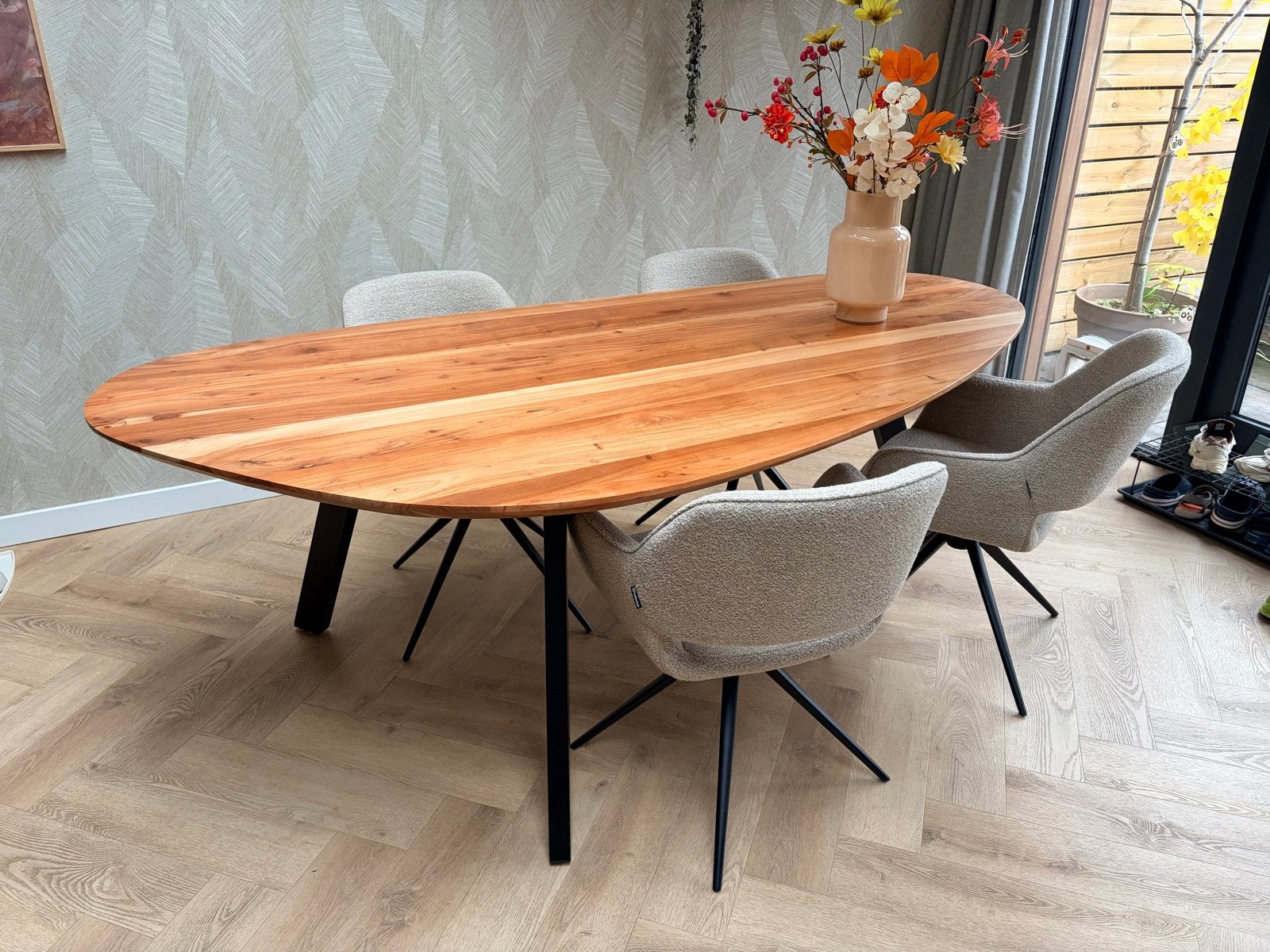 Wehkamp Nous Living Arya 220 eettafel naturel, Ophalen, 100 tot 150 cm, 200 cm of meer, Zo goed als nieuw