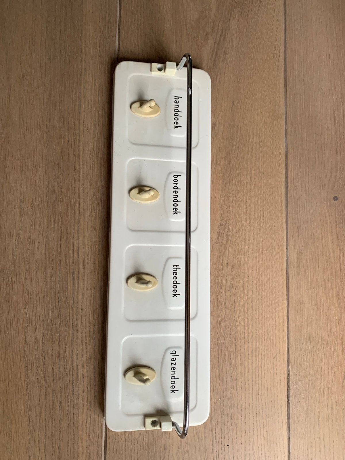 Vintage Keukenrekje / Kapstokje voor Handdoeken, Gebruikt, Wandhaken, Ophalen of Verzenden, Minder dan 100 cm