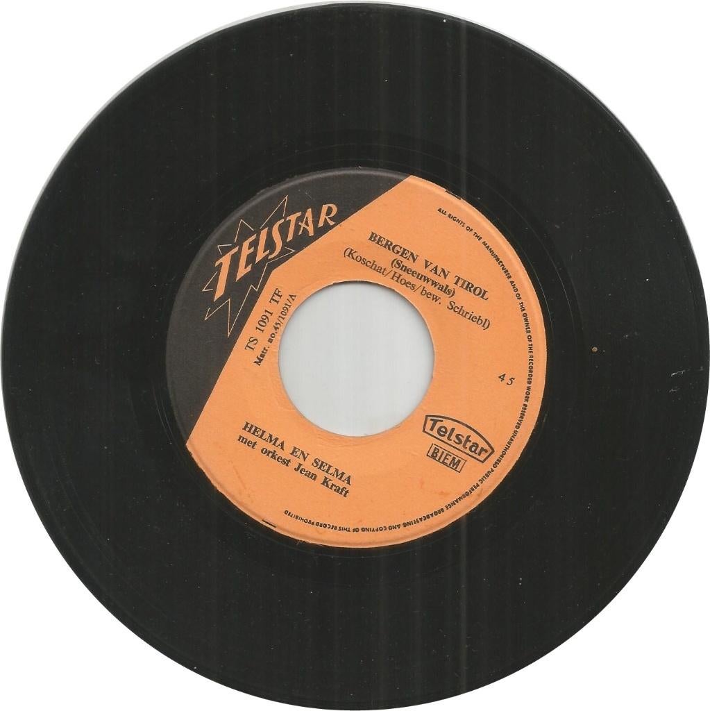 Helma & Selma – Bergen Van Tirol (1965), Cd's en Dvd's, Vinyl | Nederlandstalig, Ophalen of Verzenden, Gebruikt, Overige formaten