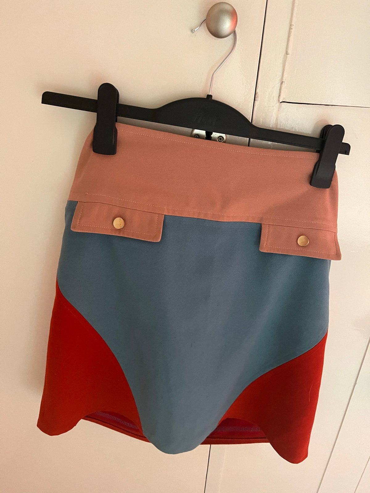 Edith & Ella Minirok met kleurblokken, Maat 38/40 (M), Blauw, Ophalen of Verzenden, Zo goed als nieuw