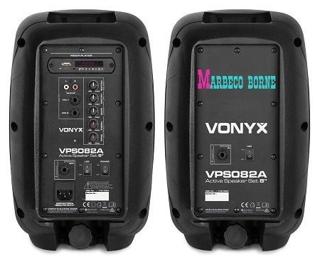 Actieve Speaker set, Luidsprekers, 8" LED, Kabels, VPS082A, Audio, Tv en Foto, Luidsprekers, Vonyx, Nieuw, Info@marbeco.nl, 150 watt of meer