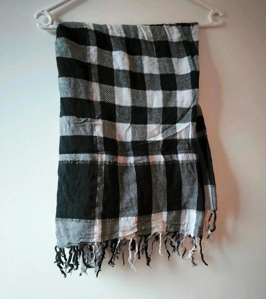 Arafat Sjaal - Keffiyeh - Zwarte/Grijs/Wit, Kleding | Dames, Mutsen, Sjaals en Handschoenen, Ophalen of Verzenden, Zo goed als nieuw