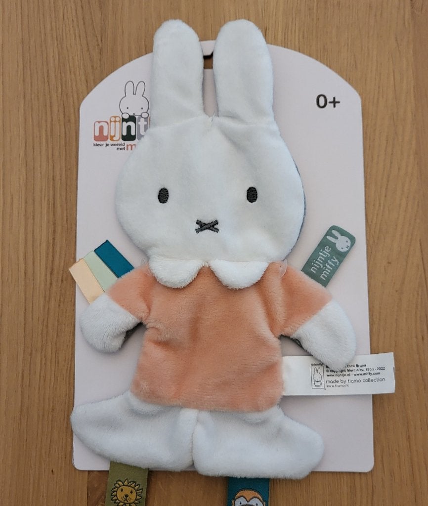 Nieuw! Tiamo, Nijntje knisper knuffeldoek, roze, Nijntje, Ophalen of Verzenden, Nieuw, Konijn