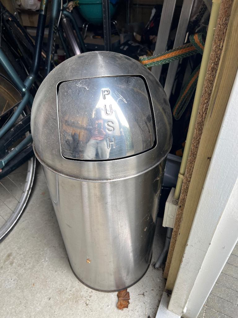 Prullenbak RVS Push Bin, Ophalen, Gebruikt, 50 tot 75 cm, Rvs