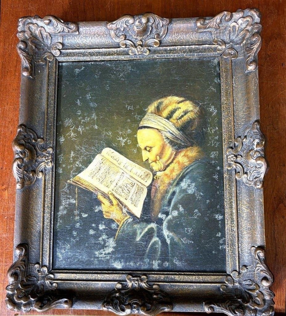 Handgeschilderd olieverf schilderij naar Gerrit Dou, doek, Doek, Portret of Personen, Oud hollands, Ophalen of Verzenden