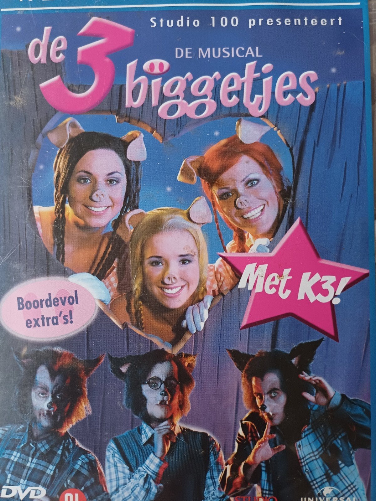 Dvd K3 de 3 biggetjes, musical, Cd's en Dvd's, Alle leeftijden, Zo goed als nieuw, Film, Ophalen of Verzenden