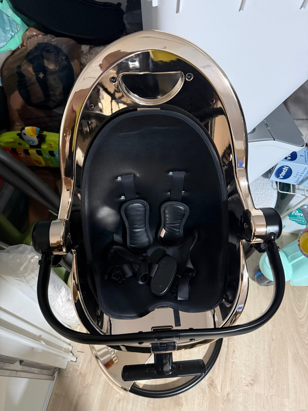 Bloom Fresco Chrome kinderstoel Goud/Zwart, Kinderen en Baby's, Kinderstoelen, Ophalen, Gebruikt, Meegroeistoel, Afneembaar eetblad