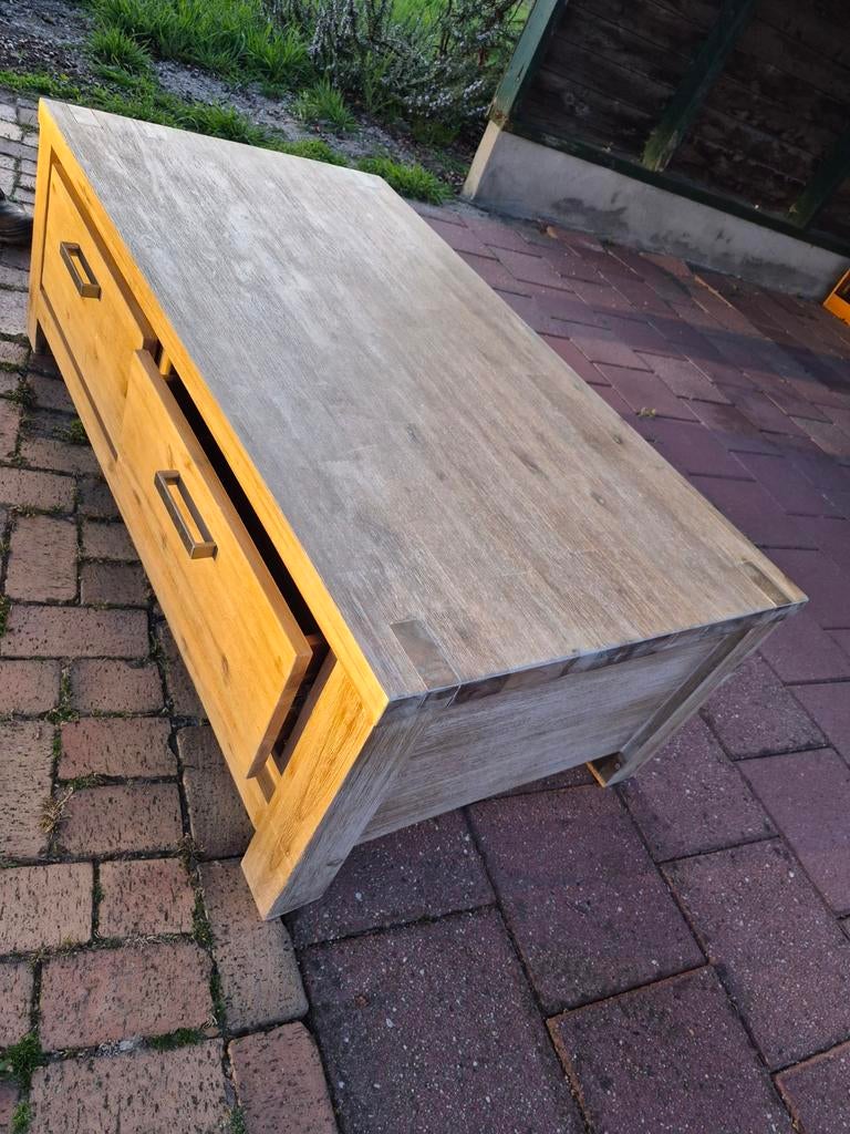 Houten salontafel met 4 lades, Huis en Inrichting, Ophalen