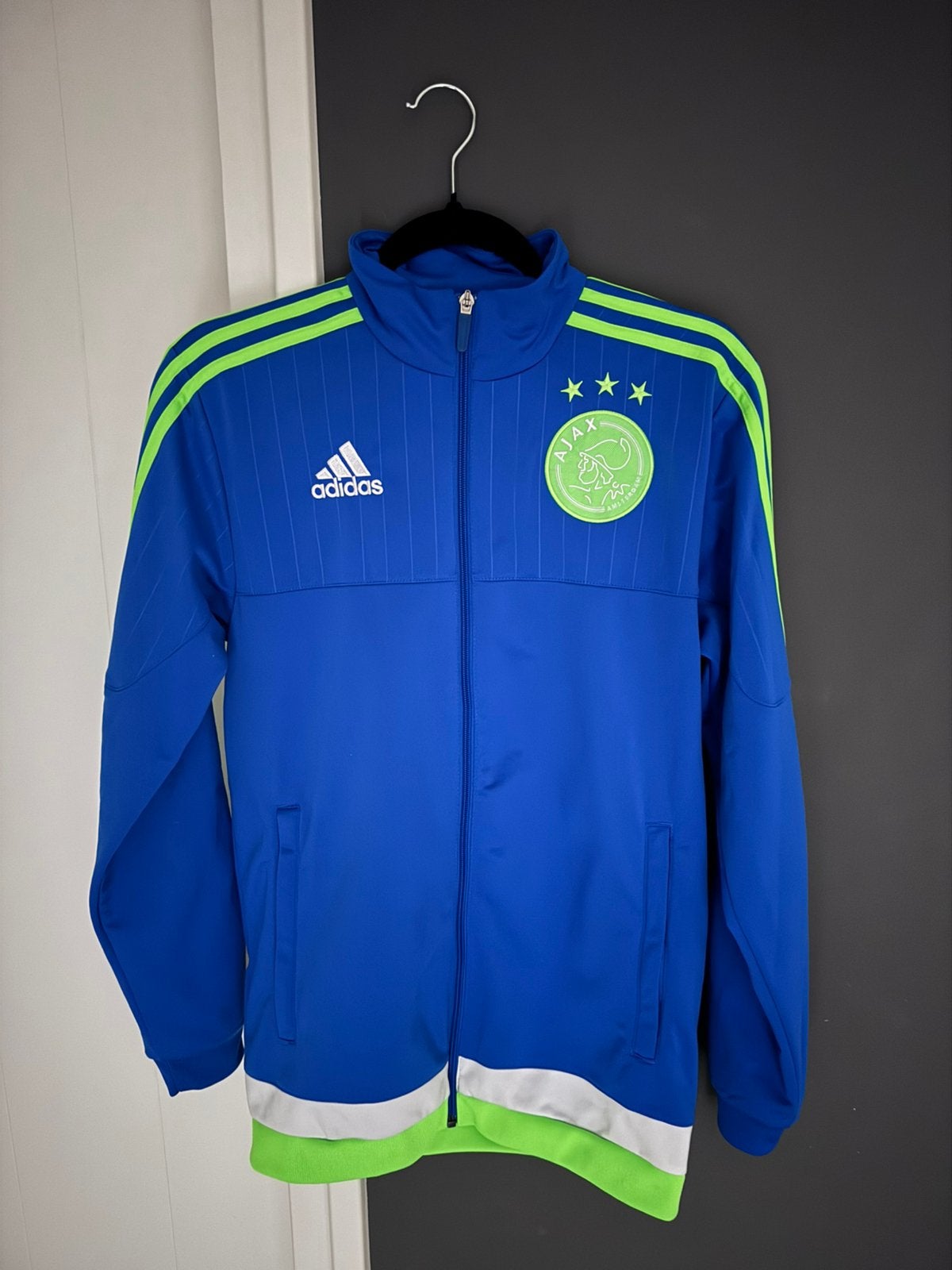 Adidas Ajax Trainingsjack 2015/16 Blauw Groen Vintage, Kleding | Heren, Ophalen of Verzenden, Zo goed als nieuw, Blauw, Voetbal