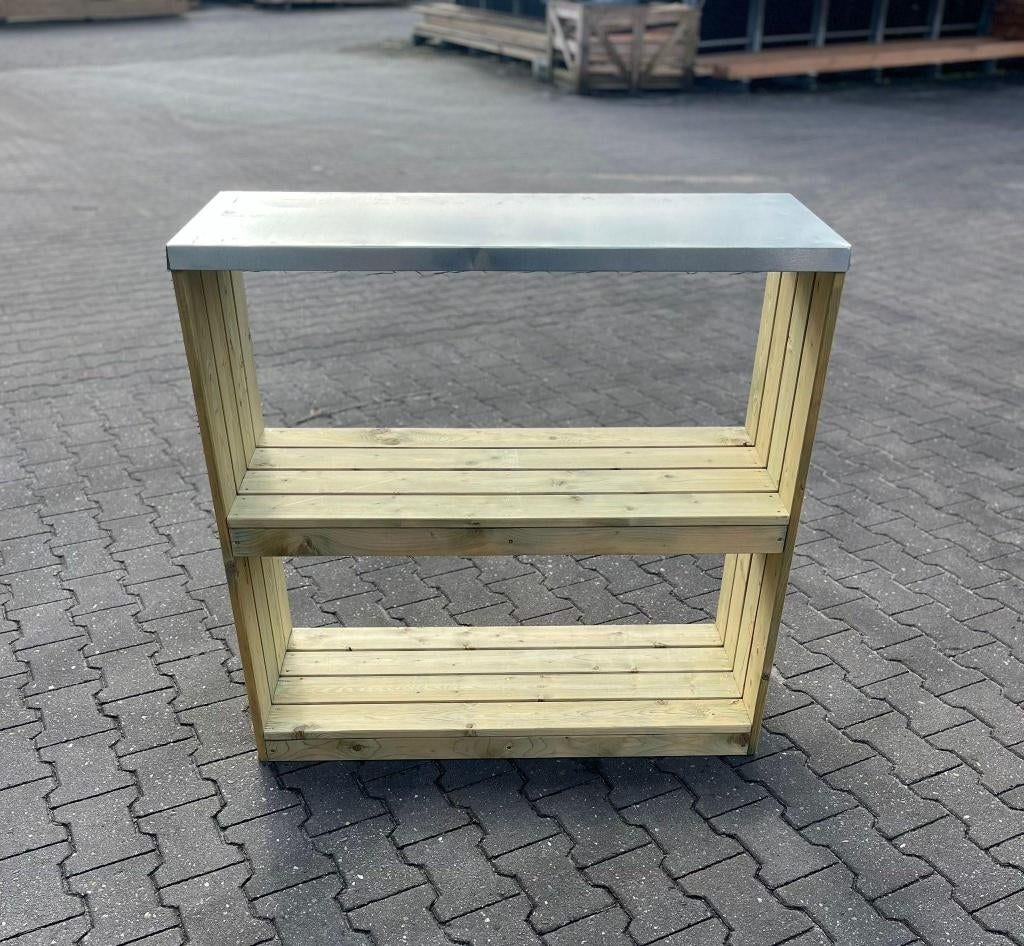 Tuinkast met zinken blad, Tuin en Terras, Ophalen, Nieuw, Hout, Overige typen